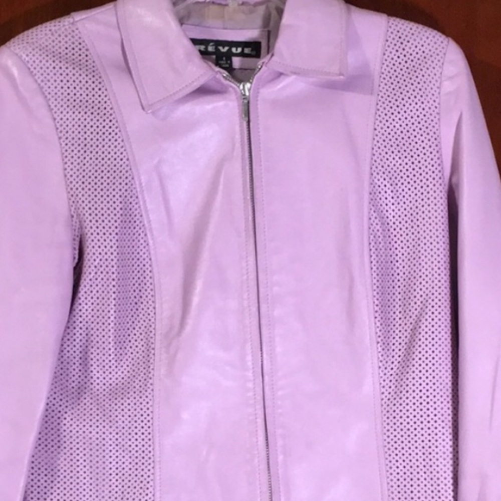 Lavender/lilac lamb leather jacket